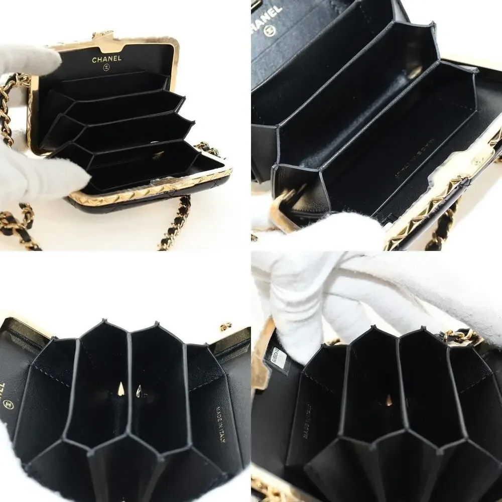 Chanel Matelasse Chain Shoulder Pouch Bag Black